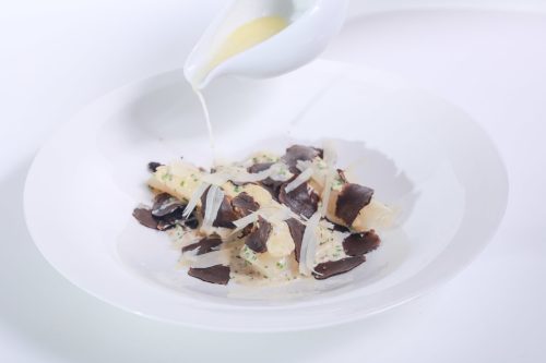 Asparagus fricassée, truffle and parmesan bouillon Asparagus fricassée, truffle and parmesan bouillon
