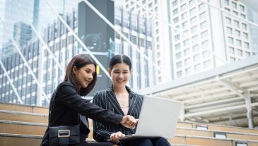 Business woman talking or Conversation Outdoor.